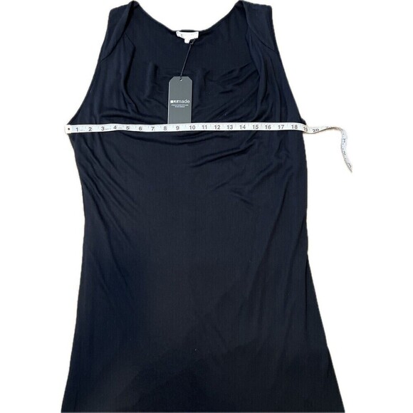 Lamade Liza‎ Draped Neck Black Lined Dress Medium USA Made 100% Recycled Paper - Picture 3 of 7